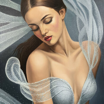 Malarstwo zatytułowany „Ethereal Beauty” autorstwa Sergey Miqayelya, Oryginalna praca, Olej Zamontowany na Drewniana rama no…