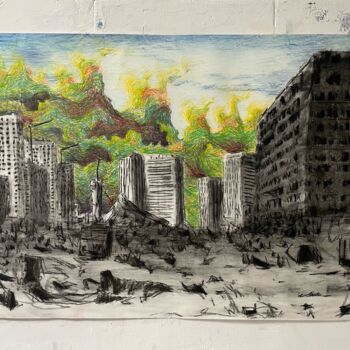 Drawing titled "Évaporé dans la nat…" by Brice Mantovani, Original Artwork, Charcoal