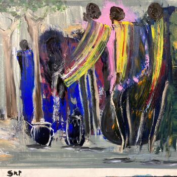 Painting titled "Masai" by Steve Phillips, Original Artwork, Oil