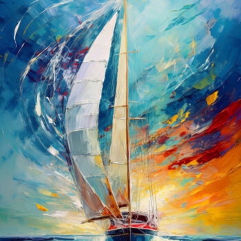 Arts numériques intitulée "Toward the Fire Sky…" par Mathias (1975), Œuvre d'art originale, Peinture numérique