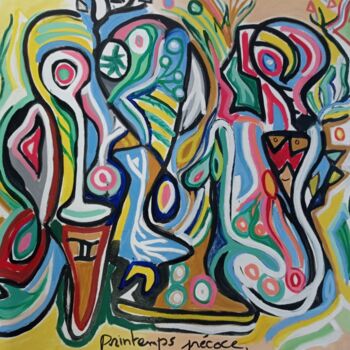 Painting titled "Printemps Précoce" by Christian Vernier, Original Artwork, Oil