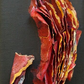 Collages intitulée "Scortea burns 4" par Isabelle Stagg, Œuvre d'art originale, Collages Monté sur Châssis en bois