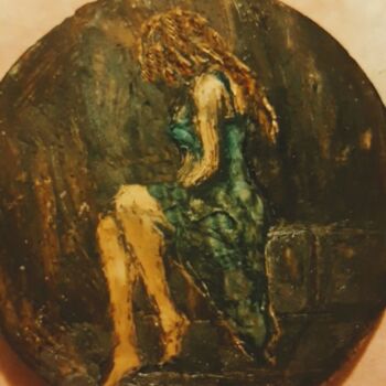 Pittura intitolato "Lady Blue" da Diana Surge, Opera d'arte originale, Olio