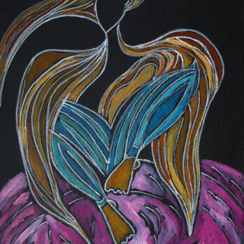 Pittura intitolato "Angel of the fairy…" da Oksana Budnichenko, Opera d'arte originale, Olio