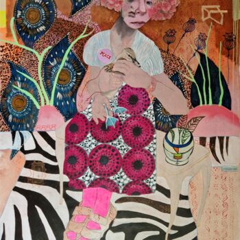 Painting titled "Family man" by Romy Van Rijckevorsel, Original Artwork, Acrylic Mounted on Aluminium