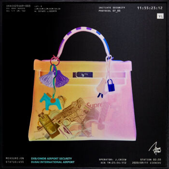 Painting titled "Hermes Birkin Orange" by James Chiew, Original Artwork, 2D Digital Work