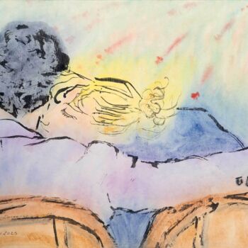 Peinture intitulée "Embers" par Marcel Garbi, Œuvre d'art originale, Aquarelle