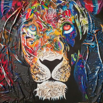 Malarstwo zatytułowany „Lion king (F0025)” autorstwa Ema Kato, Oryginalna praca, Akryl