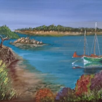 "Le sentier des rhod…" başlıklı Tablo Michel Schaillée tarafından, Orijinal sanat, Petrol Ahşap Sedye çerçevesi üzerine mont…