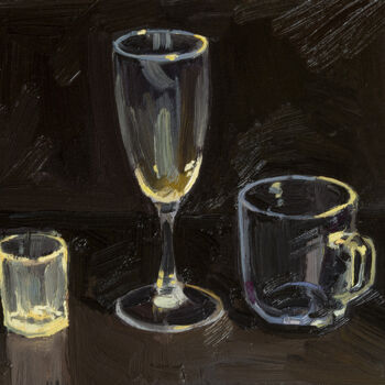 绘画 标题为“Still Life with Gla…” 由Serhii Zavadenko, 原创艺术品, 油