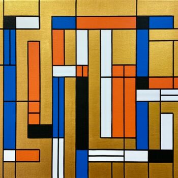 「Happiness」というタイトルの絵画 Elena Artgentによって, オリジナルのアートワーク, アクリル ウッドストレッチャーフレームにマウント