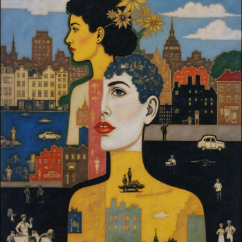 Collages getiteld "Reflections in the…" door Jan Keteleer, Origineel Kunstwerk, Digitale collage