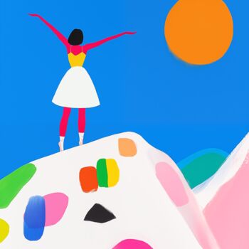 제목이 "Woman Joyful Mounta…"인 디지털 아트 Sasha Robinson로, 원작, 디지털 인쇄