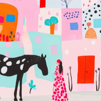 제목이 "Girl and Horse (202…"인 디지털 아트 Sasha Robinson로, 원작, 디지털 인쇄