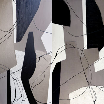 Painting titled "Collected whole. Di…" by Svetlana Saratova, Original Artwork, Collages Mounted on Wood Stretcher frame