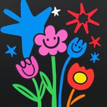 Peinture intitulée "Kabloom!" par Ivy Blue, Œuvre d'art originale, Acrylique