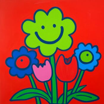 Pittura intitolato "Colored Flowers" da Ivy Blue, Opera d'arte originale, Acrilico
