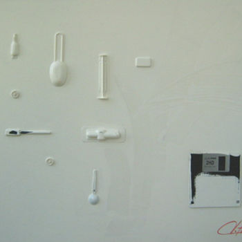 Painting titled "White-1" by Herta, Original Artwork, Oil