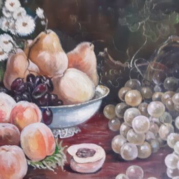 Peinture intitulée "cozy kitchen with r…" par Mariya Zhakupova, Œuvre d'art originale, Acrylique