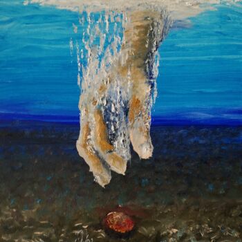 Peinture intitulée "Trouver de l'ambre" par Michel Schaillée, Œuvre d'art originale, Huile Monté sur Châssis en bois