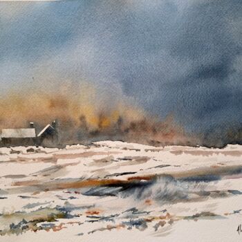 "LE HAMEAU" başlıklı Tablo Alain Devienne tarafından, Orijinal sanat, Suluboya