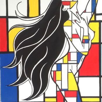 Painting titled "Nu fémini, nude fem…" by Erik Hils, Original Artwork, Acrylic