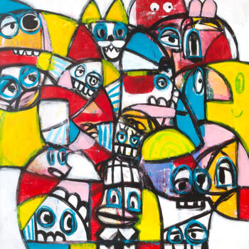 Painting titled "Its A Mad House" by Tommy Lennartsson, Original Artwork, Acrylic