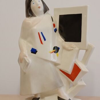 Sculpture titled "Vendedora de pintur…" by Alexandr Iv., Original Artwork, Ceramics