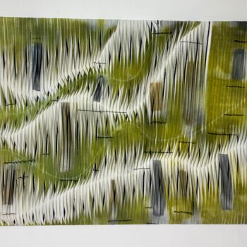 纺织艺术 标题为“Tableau sculpture a…” 由Yasmina Kijek, 原创艺术品, 布 安装在木质担架架上