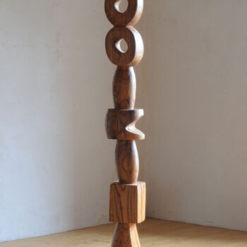 Skulptur mit dem Titel "Renaissance 2." von Stephane Carel, Original-Kunstwerk, Holz