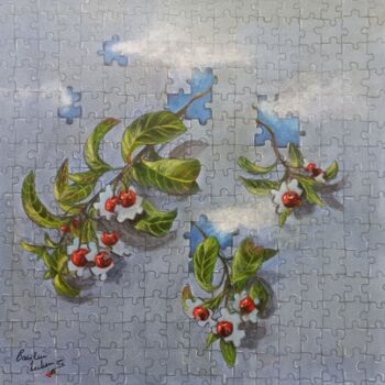 "La cerise sur le pu…" başlıklı Tablo Caroline Lochon tarafından, Orijinal sanat, Akrilik Ahşap Sedye çerçevesi üzerine mont…