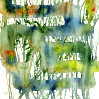 Pintura intitulada "wetland vegetation" por Delhar Despana, Obras de arte originais, Aquarela