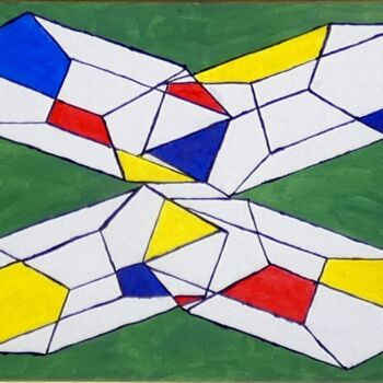 Peinture intitulée "Crystal Entity" par Tarvo Merkällinen, Œuvre d'art originale, Acrylique