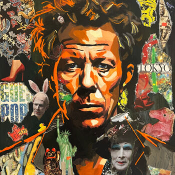 Collages intitulée "Tom Waits" par Denis Mikhaylov, Œuvre d'art originale, Acrylique