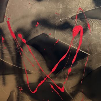 Painting titled "Black Gold Glass by…" by Artocean, Original Artwork, Glass