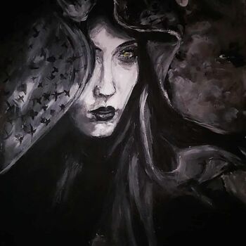 "La dame en noir..." başlıklı Tablo Christine Cailleau tarafından, Orijinal sanat, Akrilik Ahşap Sedye çerçevesi üzerine mon…