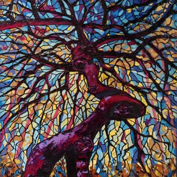 Painting titled "Hêtre flamboyant d’…" by Elena Lanceleux, Original Artwork, Acrylic