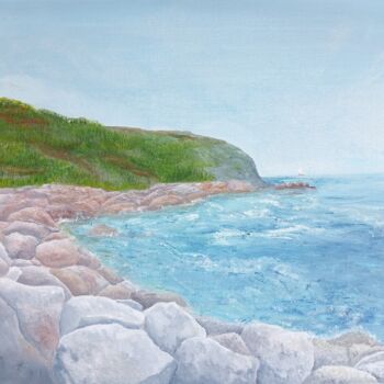 Peinture intitulée "Entre les 2 Caps (P…" par Stéphanie Lebeau, Œuvre d'art originale, Acrylique Monté sur Châssis en bois