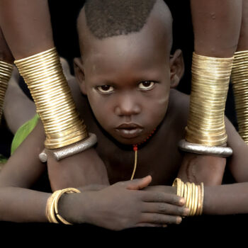 Pittura intitolato "Boy from Bodi tribe" da Sergey Agapov, Opera d'arte originale, Fotografia digitale