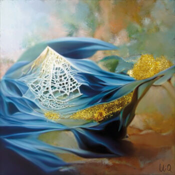 Digital Arts titled "White Net On Blue" by Michael Quarz (MiQ), Original Artwork, 2D Digital Work