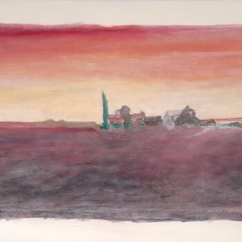 Ζωγραφική με τίτλο "L'Angélus" από Raymond Devanthéry, Αυθεντικά έργα τέχνης, Λάδι Τοποθετήθηκε στο Ξύλινο πάνελ