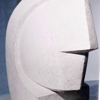 Γλυπτική με τίτλο "Tête de pierre" από Raymond Devanthéry, Αυθεντικά έργα τέχνης, Πέτρα