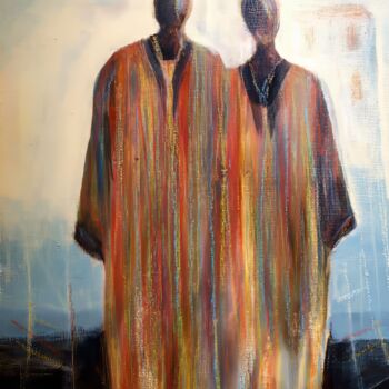 Peinture intitulée "Two Figures in Color" par Yerkezhan Kamentayeva, Œuvre d'art originale, Huile