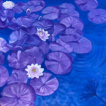 Ζωγραφική με τίτλο "Doux foisonnement" από Fabienne Choyau, Αυθεντικά έργα τέχνης, Ακρυλικό Τοποθετήθηκε στο Ξύλινο φορείο σ…