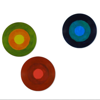 Ζωγραφική με τίτλο "rund XII-XIV" από Markus Honerla, Αυθεντικά έργα τέχνης, Βερνίκι Τοποθετήθηκε στο Αλουμίνιο