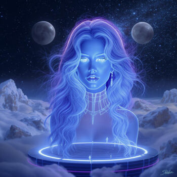 Digital Arts titled "Shakira futuro holo…" by Eduardo Vidal, Original Artwork, AI generated image