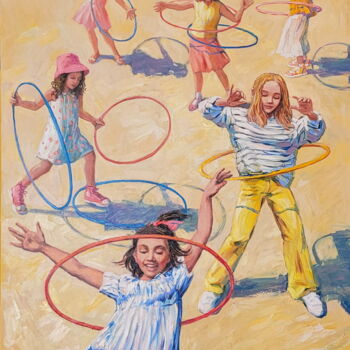 Painting titled "Dance of the Solar…" by Simanolya, Original Artwork, Oil Mounted on Wood Stretcher frame