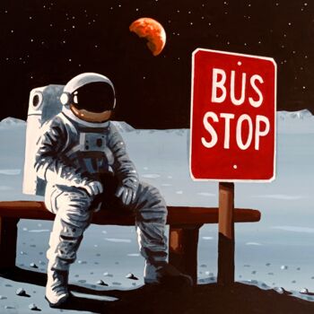 Malarstwo zatytułowany „Bus Stop” autorstwa Vincenzo Marino, Oryginalna praca, Akryl