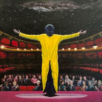 Ζωγραφική με τίτλο "Tempus fugit" από Jean Ohm, Αυθεντικά έργα τέχνης, Λάδι Τοποθετήθηκε στο Ξύλινο φορείο σκελετό