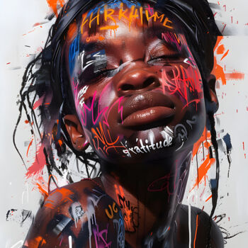 Digital Arts titled "ABSTRACT FACE PAINT…" by Uillian Rius, Original Artwork, Photo Montage